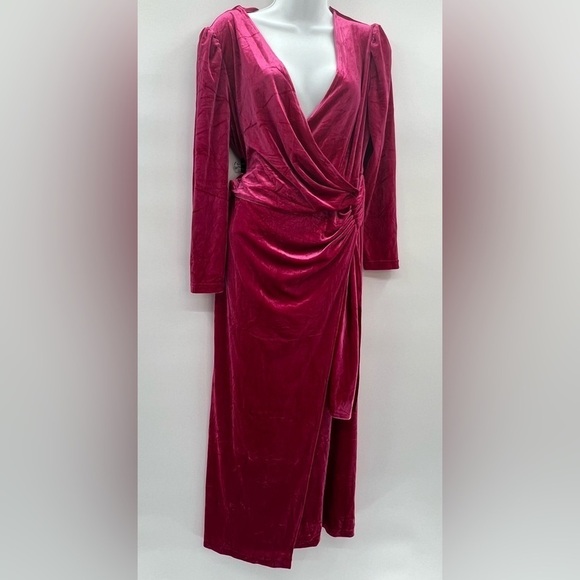 Pink Long Sleeve Velour Party Dress – Size M (NWOT) - Picture 2 of 9